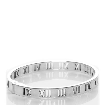 Tiffany Sterling Silver Atlas Pierced Hinged Bangle Bracelet 3 of 5