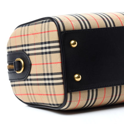 Burberry Smooth Calfskin 1983 Knight Check Link Bowling Bag Black 6 of 10
