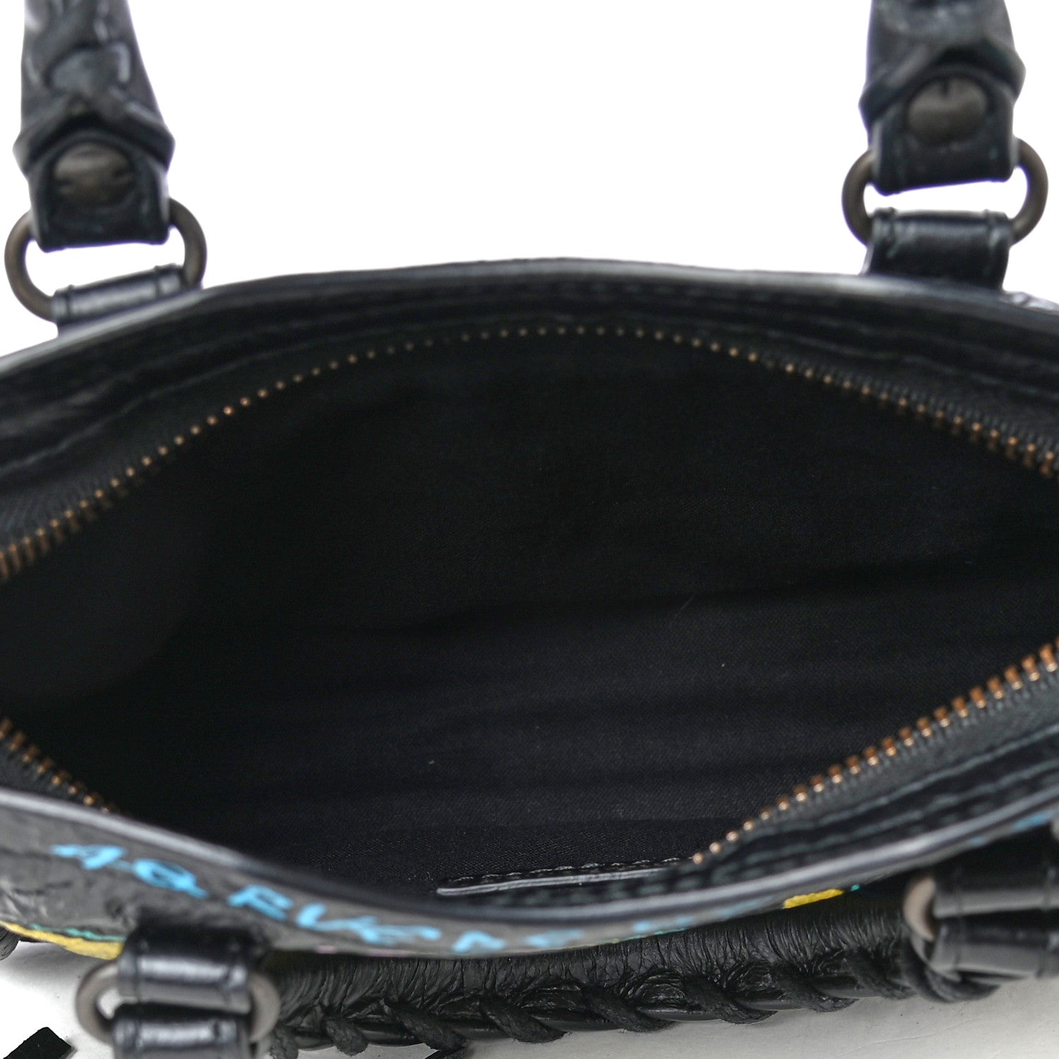 Balenciaga Agneau Graffiti Classic Hardware Nano City Black Multicolor 4 of 4