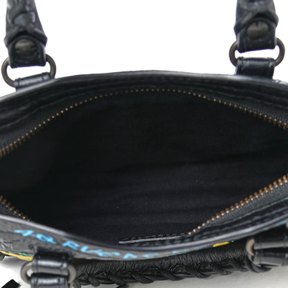 Balenciaga Agneau Graffiti Classic Hardware Nano City Black Multicolor 4 of 4