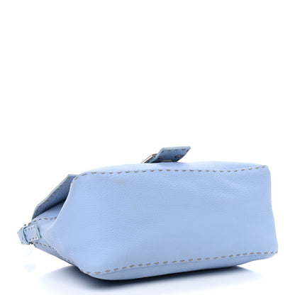 Fendi Calfskin Romano Selleria Forever Mama Baguette Sky Blue Latte 3 of 10