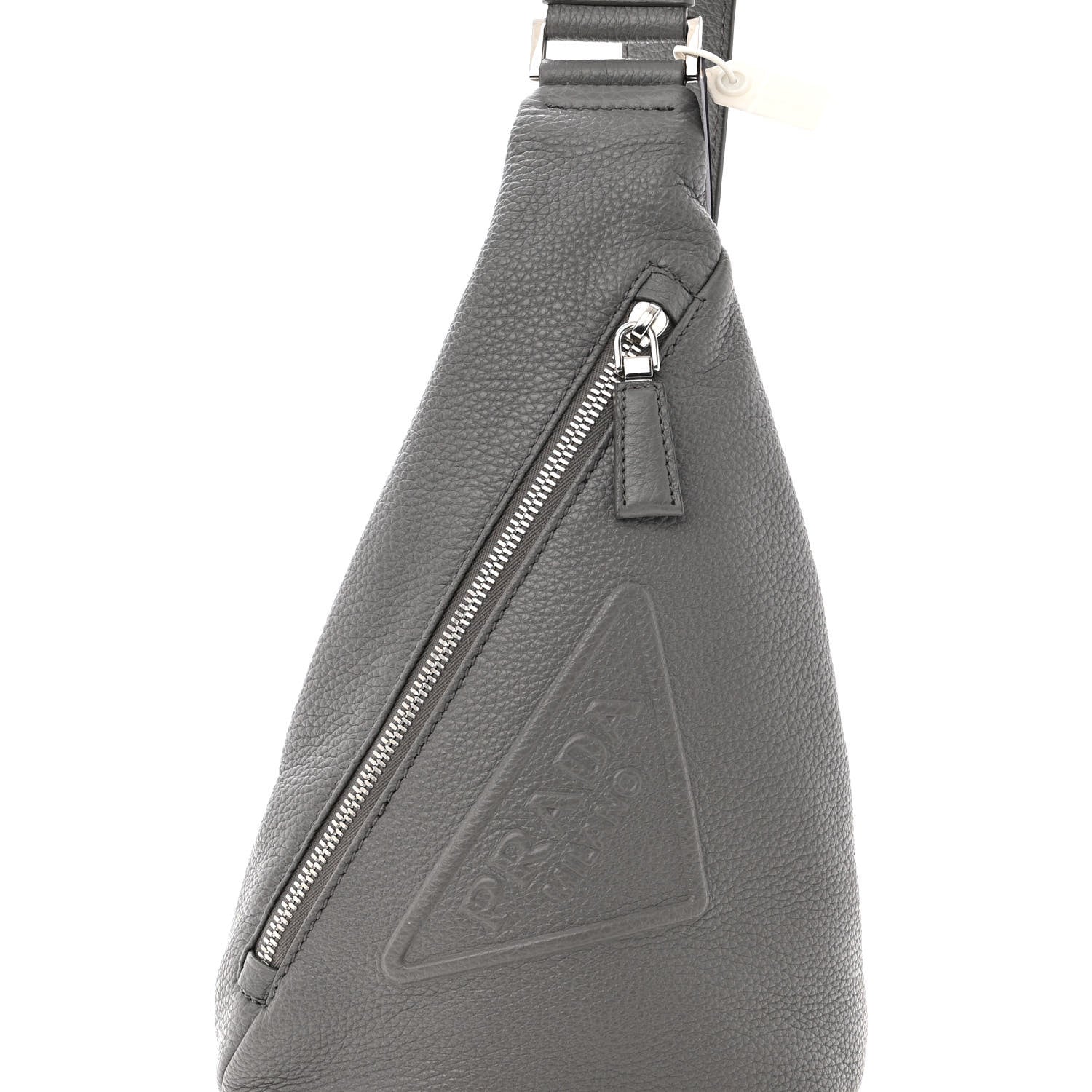 Prada Vitello Daino Logo Embossed Cross Sling Backpack Marmo 7 of 10