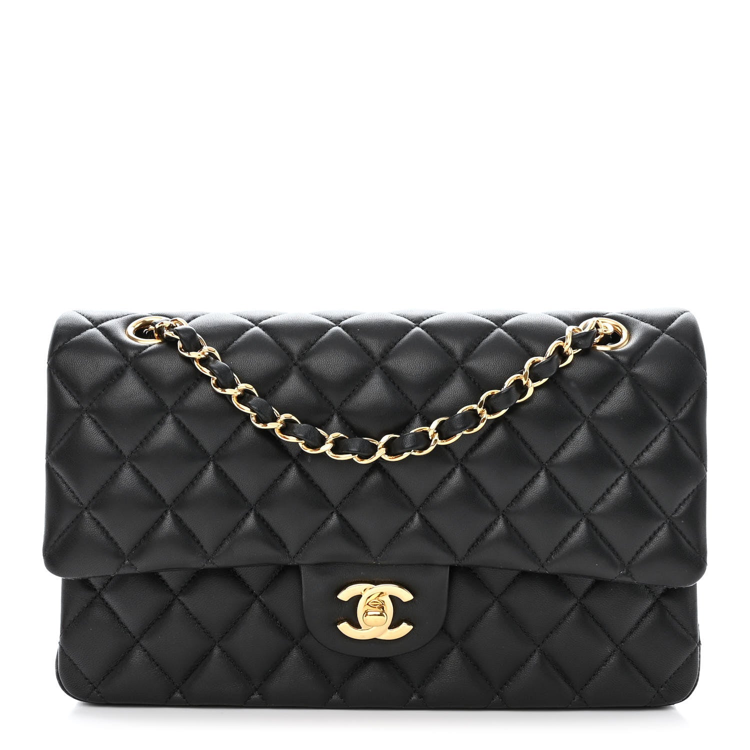 Chanel Lambskin Quilted Medium Double Flap Black 1 of 13