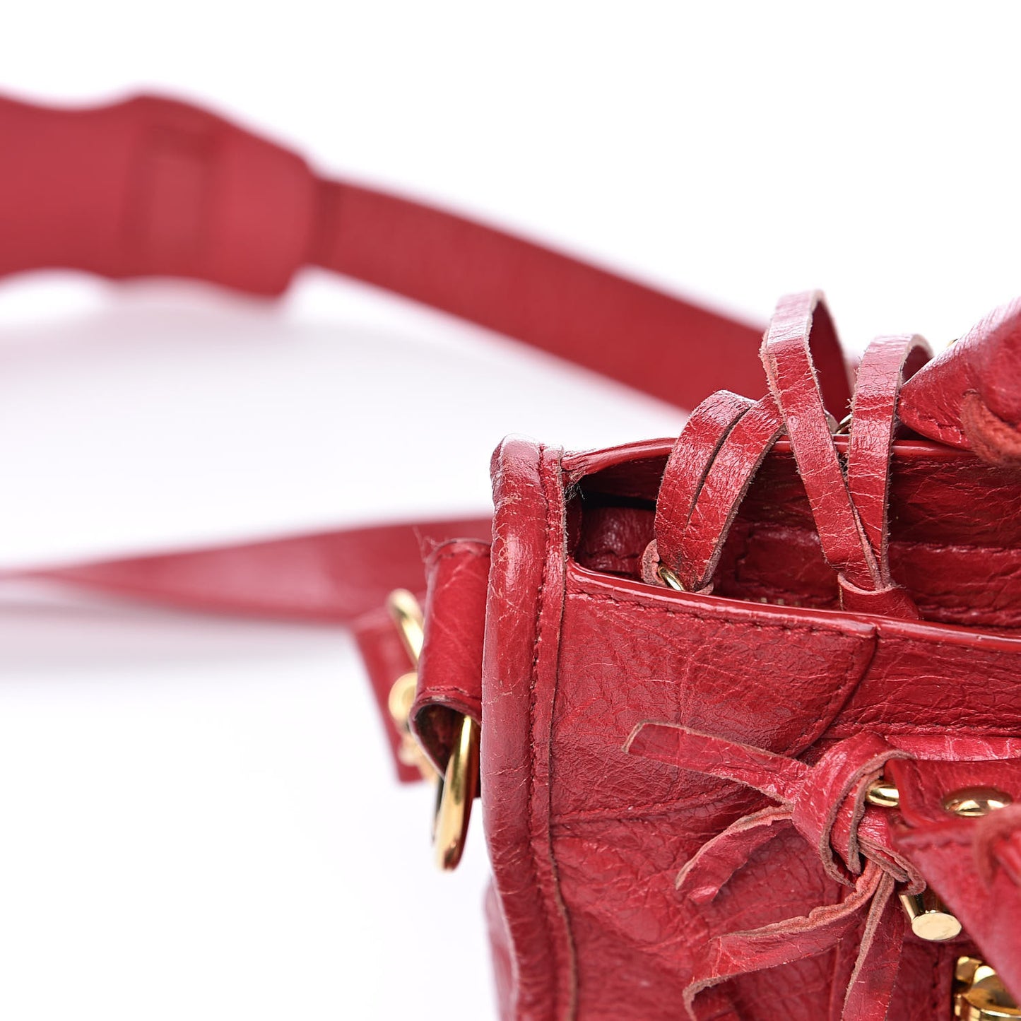 Agneau Classic Gold Hardware Mini City Rouge Sapphire