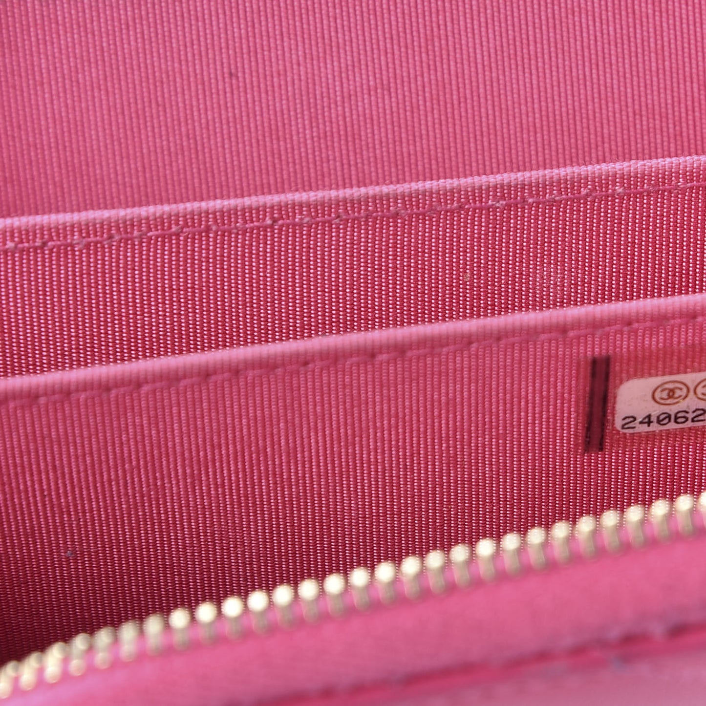 Lambskin Chevron Quilted Zip Around Coin Purse Pink