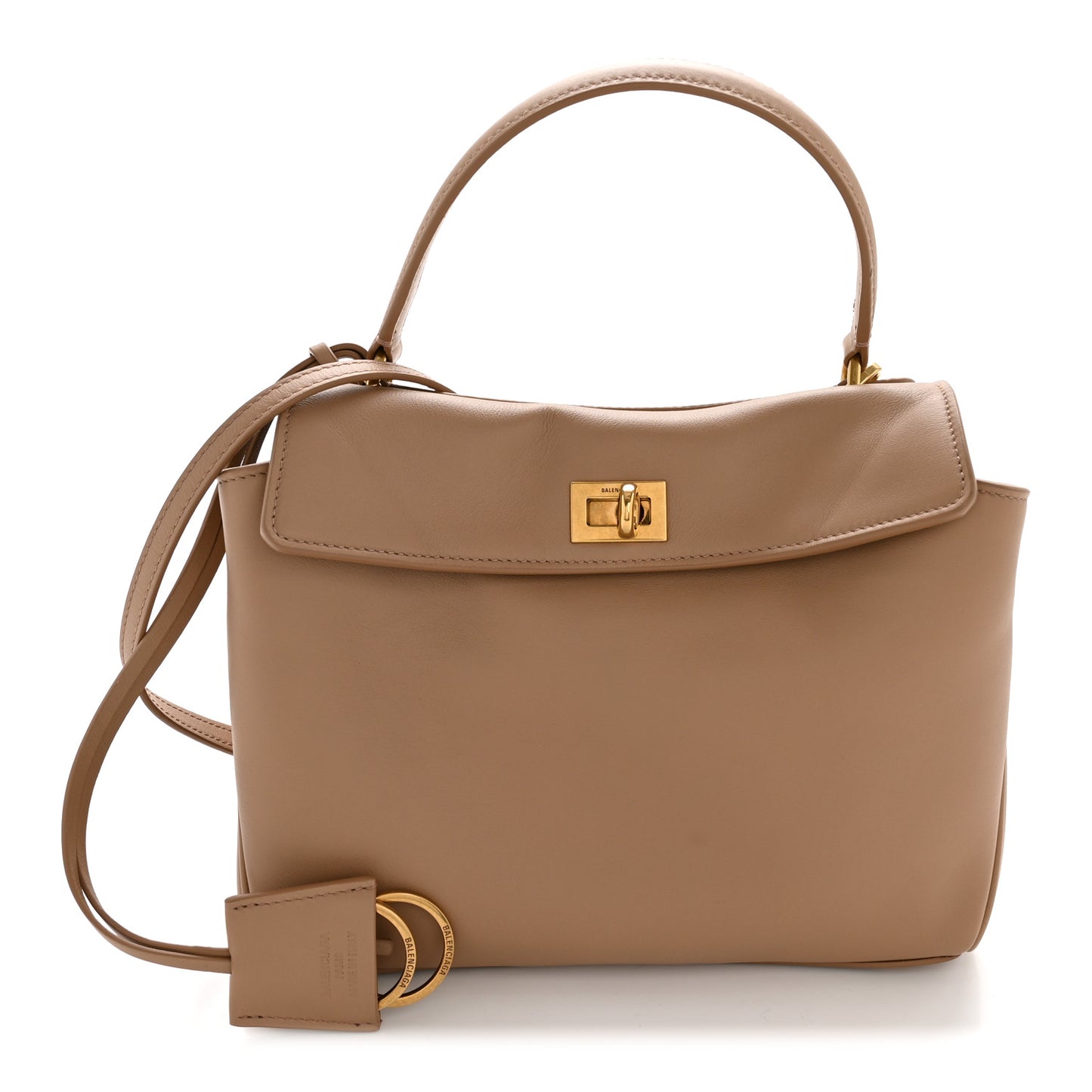Natural Smooth Calfskin Mini Rodeo Top Handle Handbag Latte
