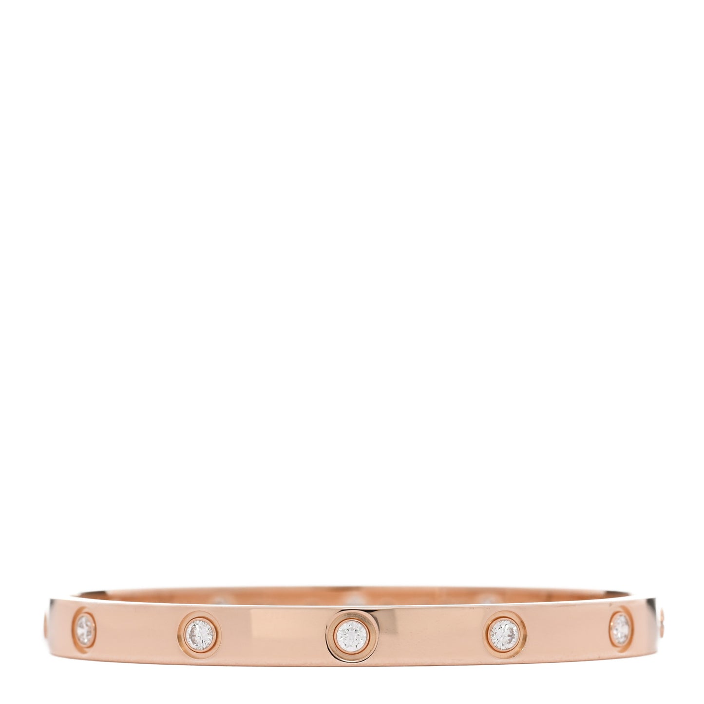 18K Pink Gold 10 Diamond LOVE Bracelet 17