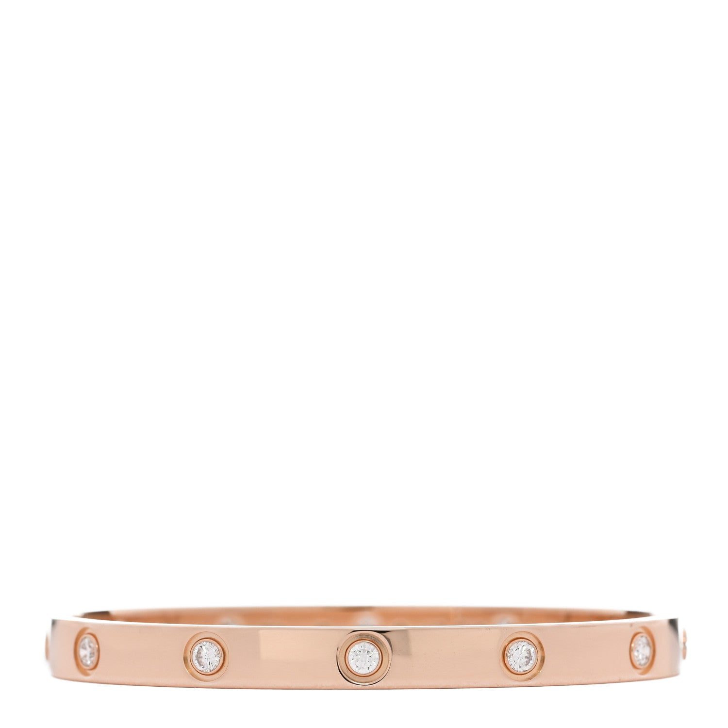 Cartier 18K Pink Gold 10 Diamond LOVE Bracelet 17 2 of 5