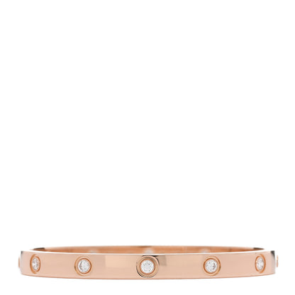 Cartier 18K Pink Gold 10 Diamond LOVE Bracelet 17 2 of 5