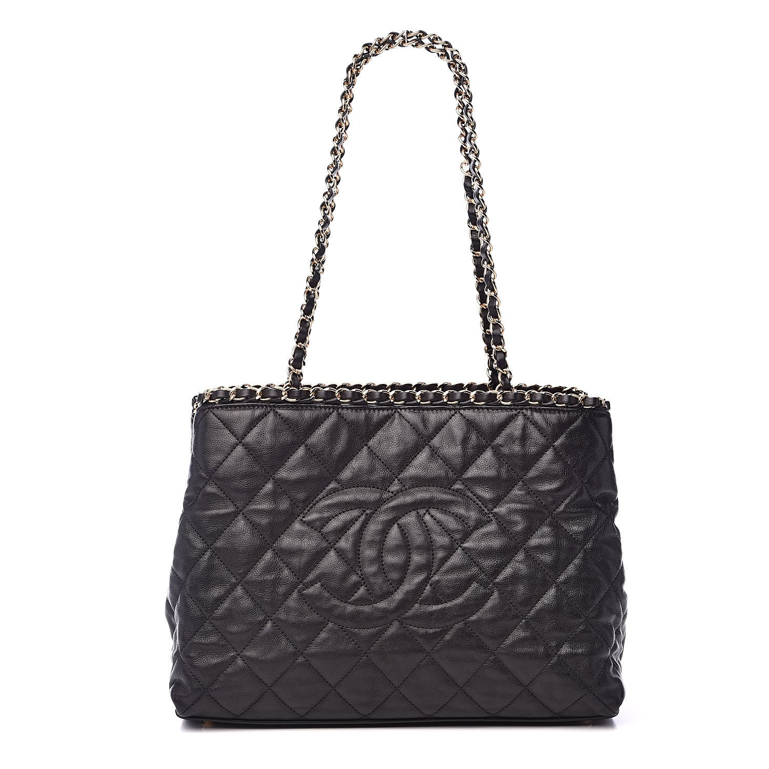 Chanel Calfskin Quilted Small Chain Me Tote Black 1 of 16