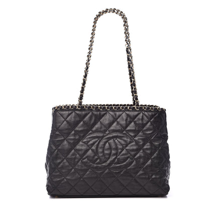 Chanel Calfskin Quilted Small Chain Me Tote Black 1 of 16