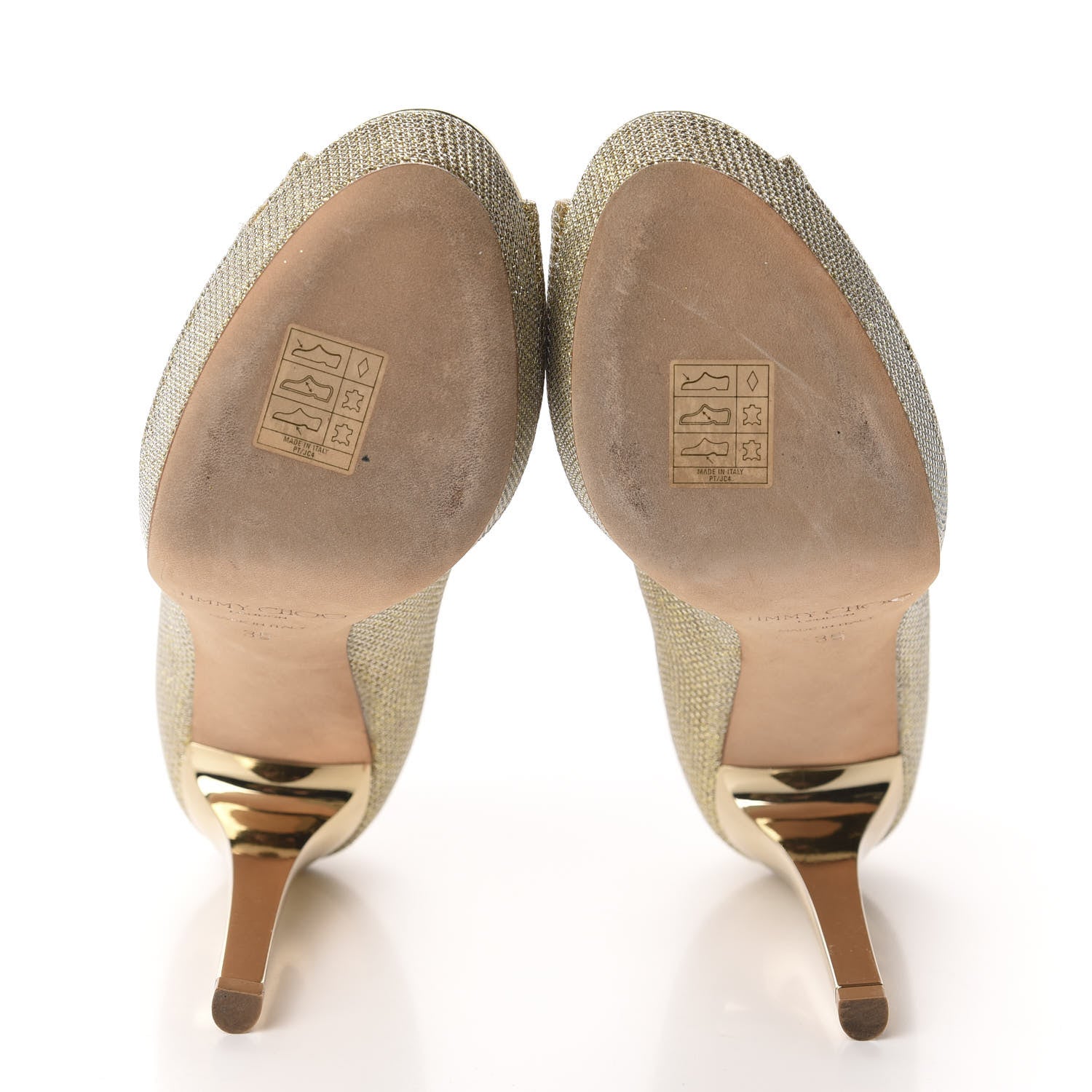 Jimmy Choo Lame Glitter Dahlia Pumps 35 Gold 5 of 9