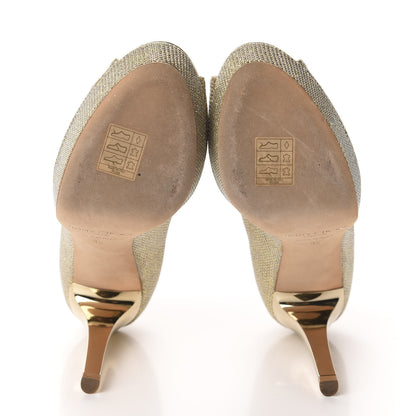 Jimmy Choo Lame Glitter Dahlia Pumps 35 Gold 5 of 9