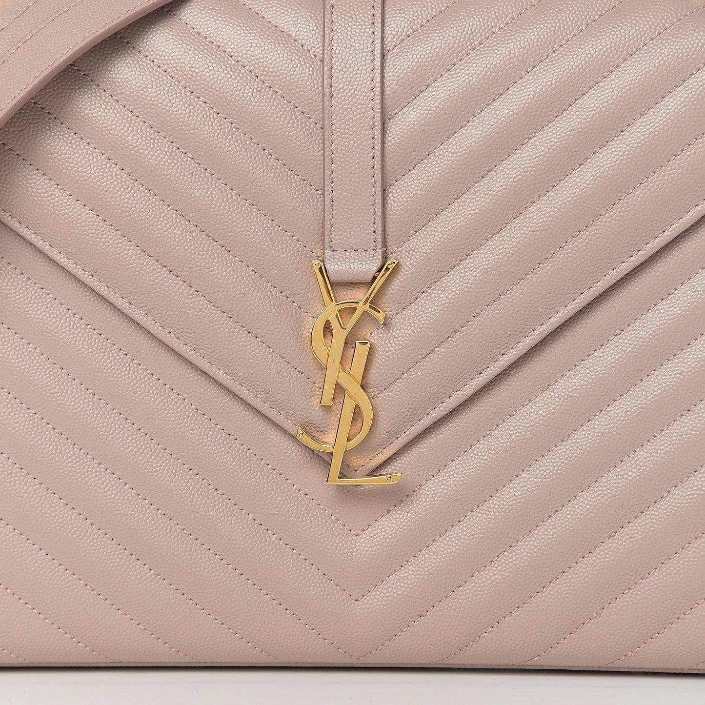 Grain De Poudre Matelasse Chevron Large Monogram Satchel Nude Powder
