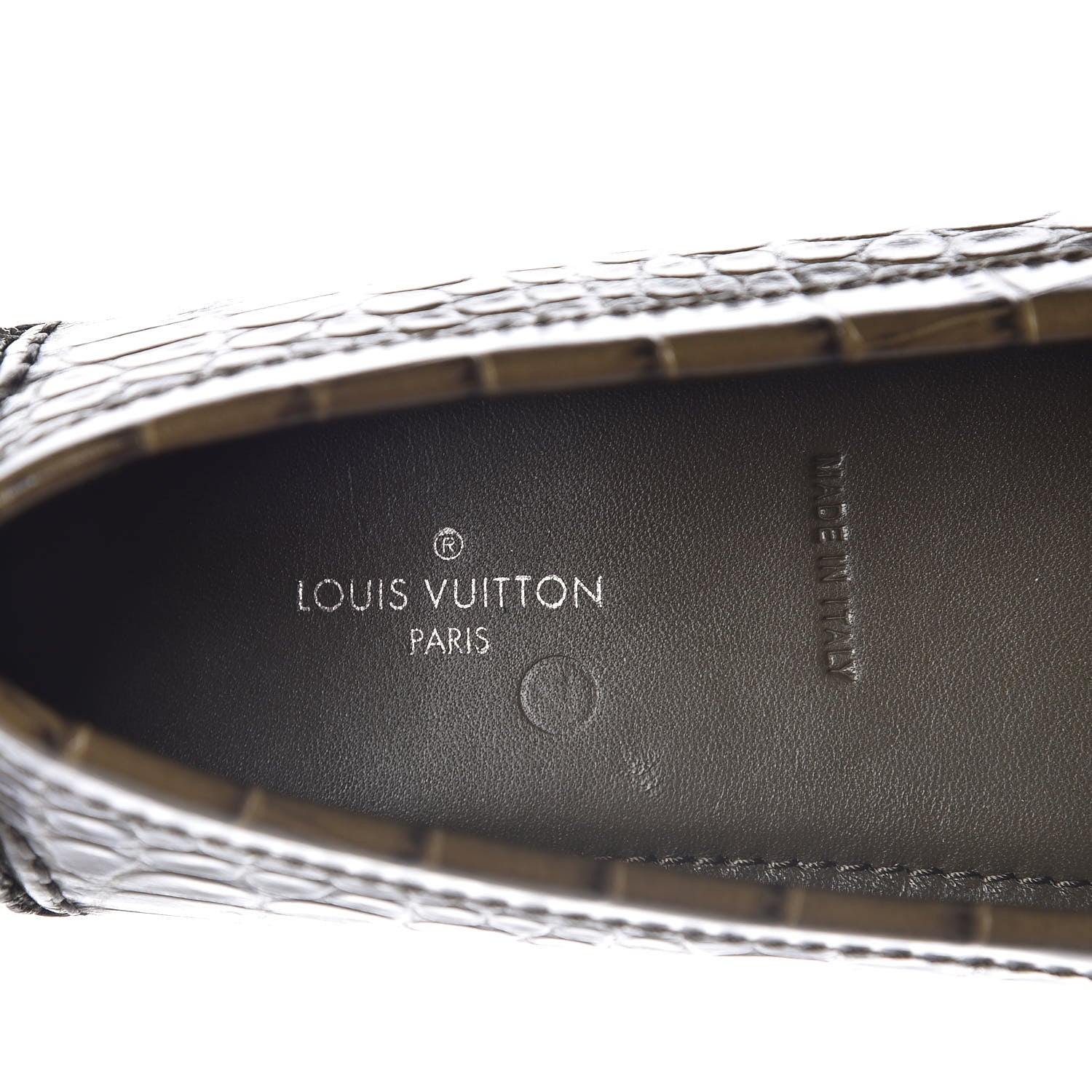 Louis Vuitton Calfskin Crocodile Embossed Dauphine Loafers 37.5 Green 7 of 8