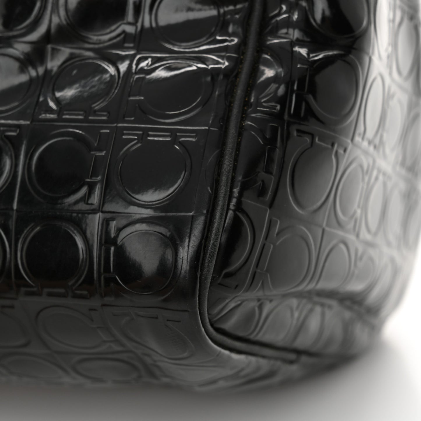 Patent Gancini Embossed  Black