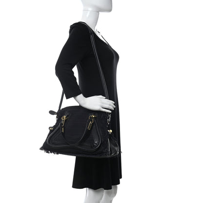 Chloe Suede Calfskin Fringe Medium Paraty Navy 2 of 12