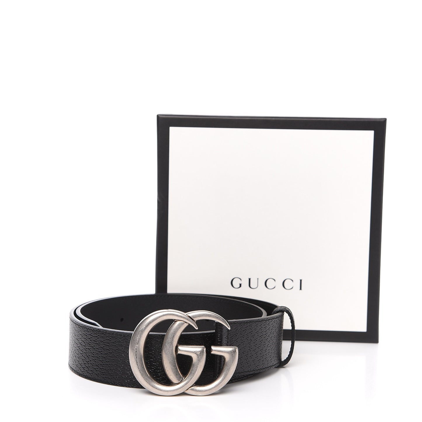 Textured Dollar Calfskin Nickel Double G 40mm Belt 70 28 Black