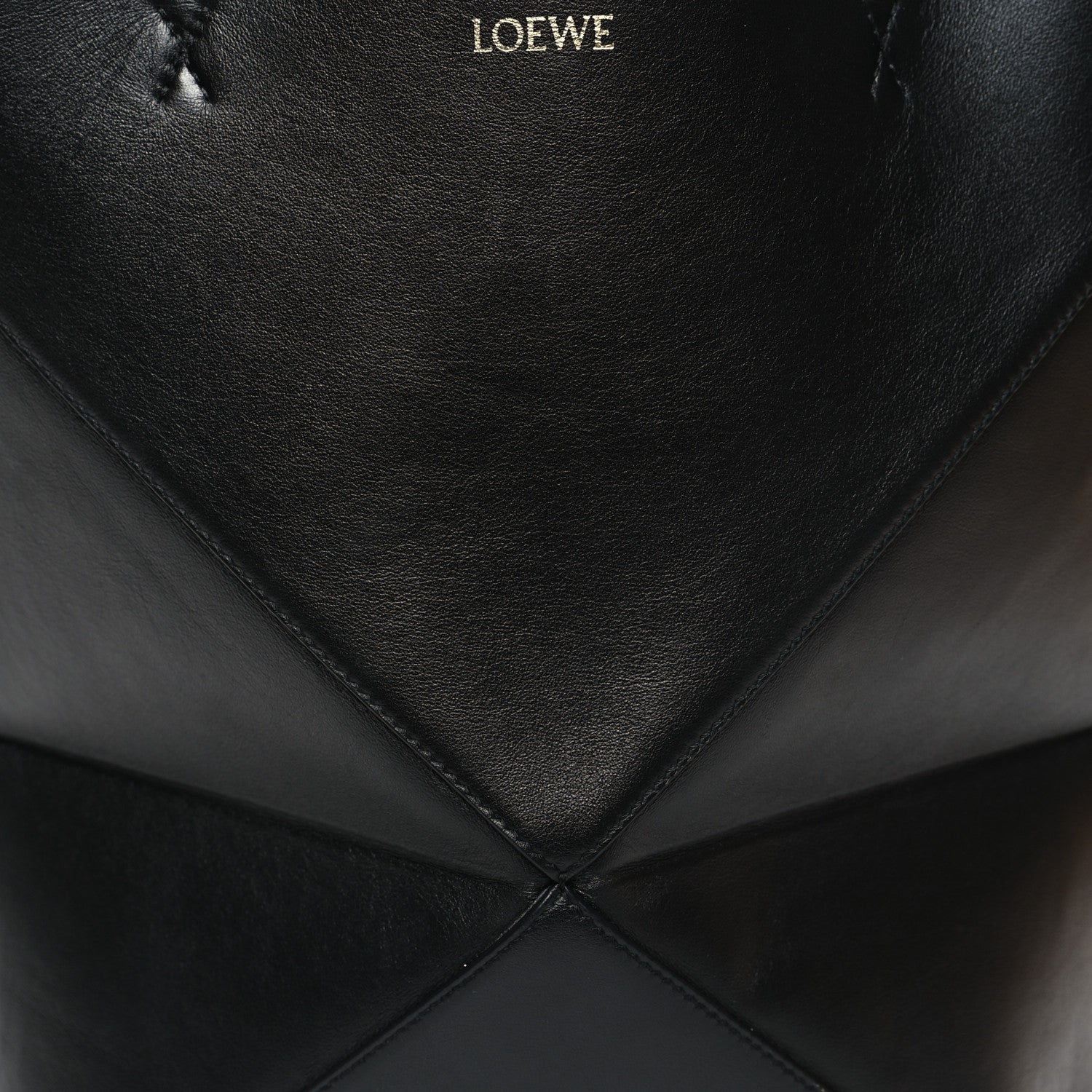 Loewe Shiny Calfskin Medium Puzzle Fold Tote Black 7 of 9