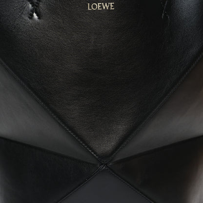 Loewe Shiny Calfskin Medium Puzzle Fold Tote Black 7 of 9