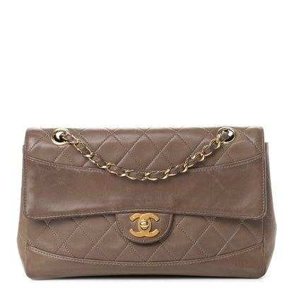 Chanel Lambskin Quilted Small Single Flap Dark Beige 1 of 19