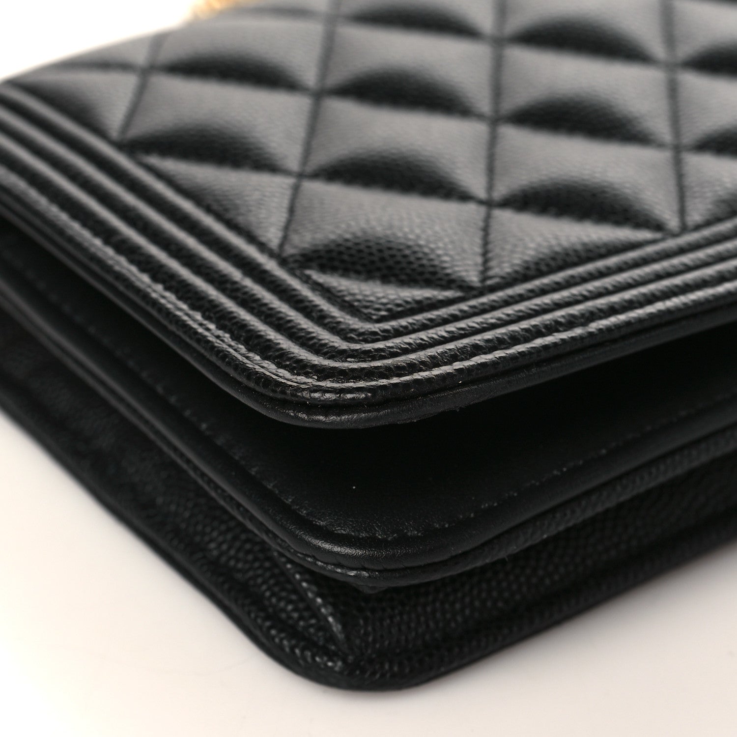 Chanel Caviar Quilted Boy Wallet On Chain WOC Black 9 of 11