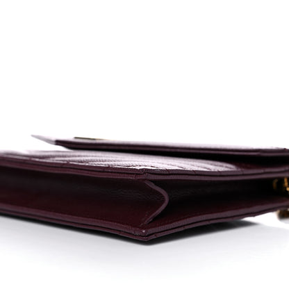 Saint Laurent Grain De Poudre Matelasse Chevron Monogram Envelope Chain Wallet Rouge Legion 9 of 9