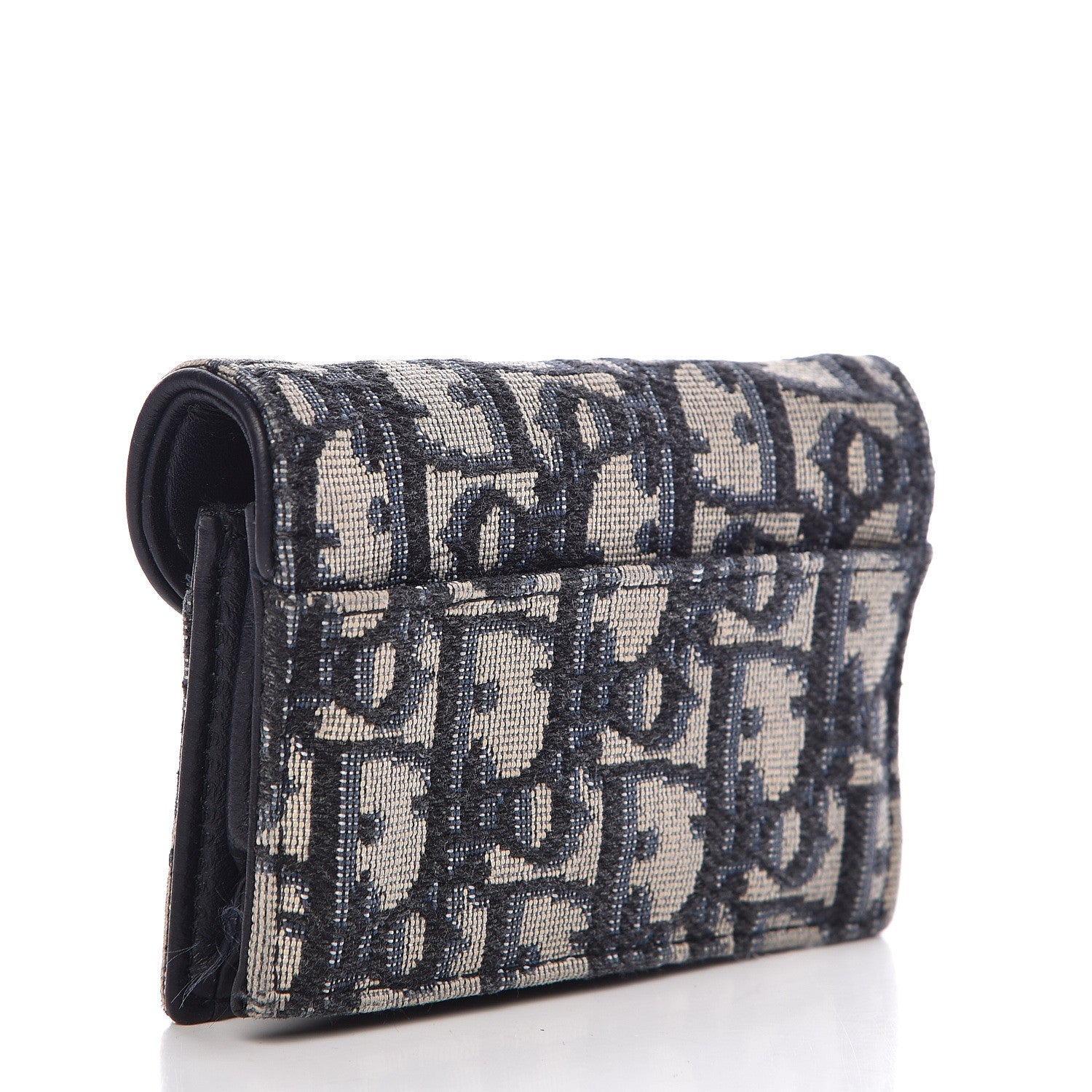 Christian Dior Oblique Saddle Card Holder Blue 3 of 11