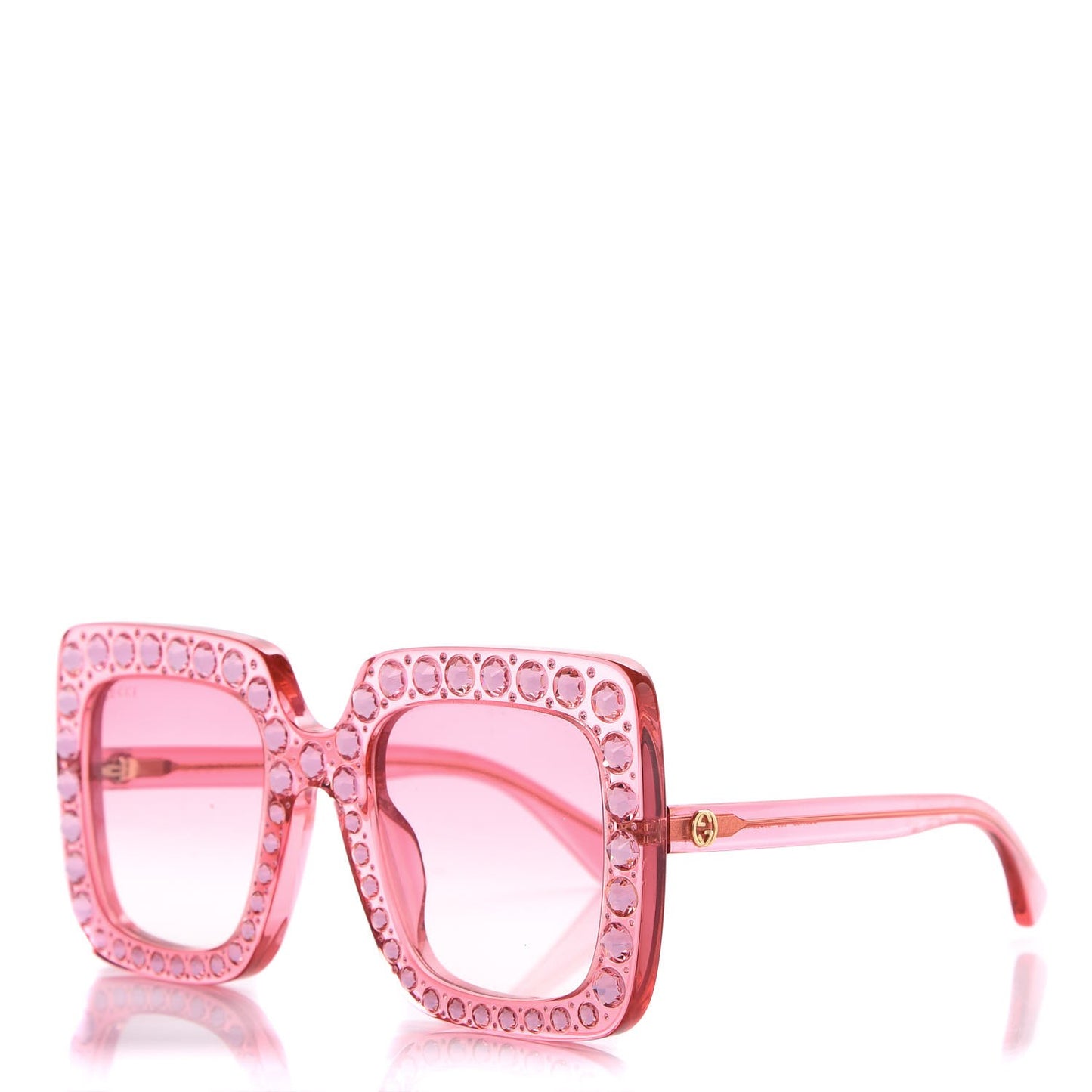 Acetate Crystal Oversize Sunglasses GG0148S Pink