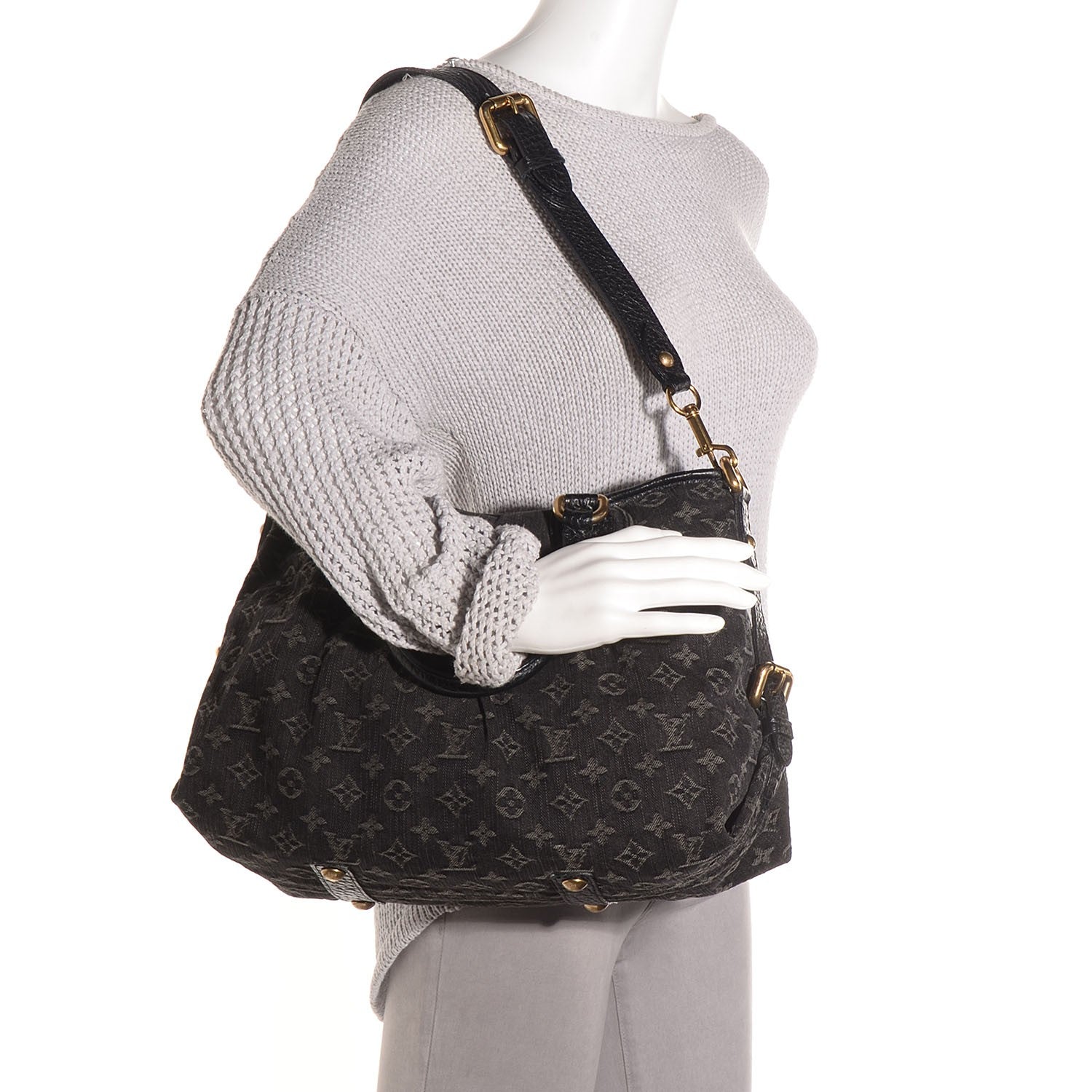 Louis Vuitton Denim Neo Cabby MM Black 2 of 7