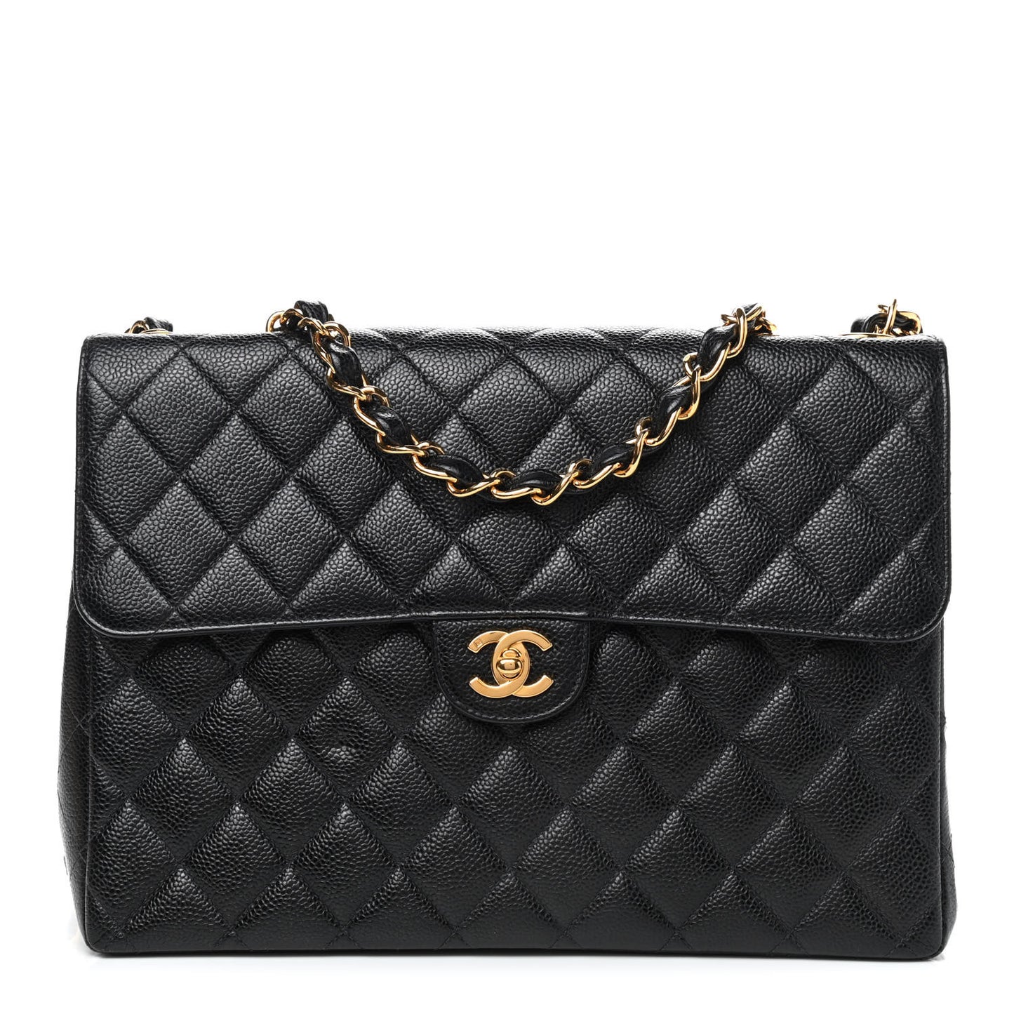 Caviar Quilted Jumbo Single Flap Black
