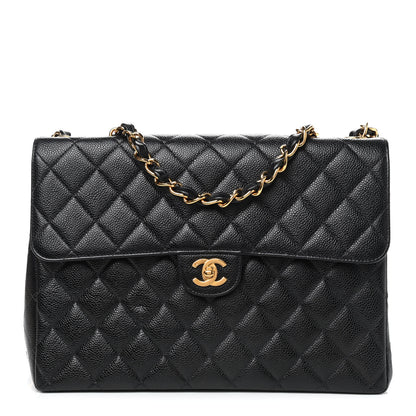 Chanel Caviar Quilted Jumbo Single Flap Black 1 of 12