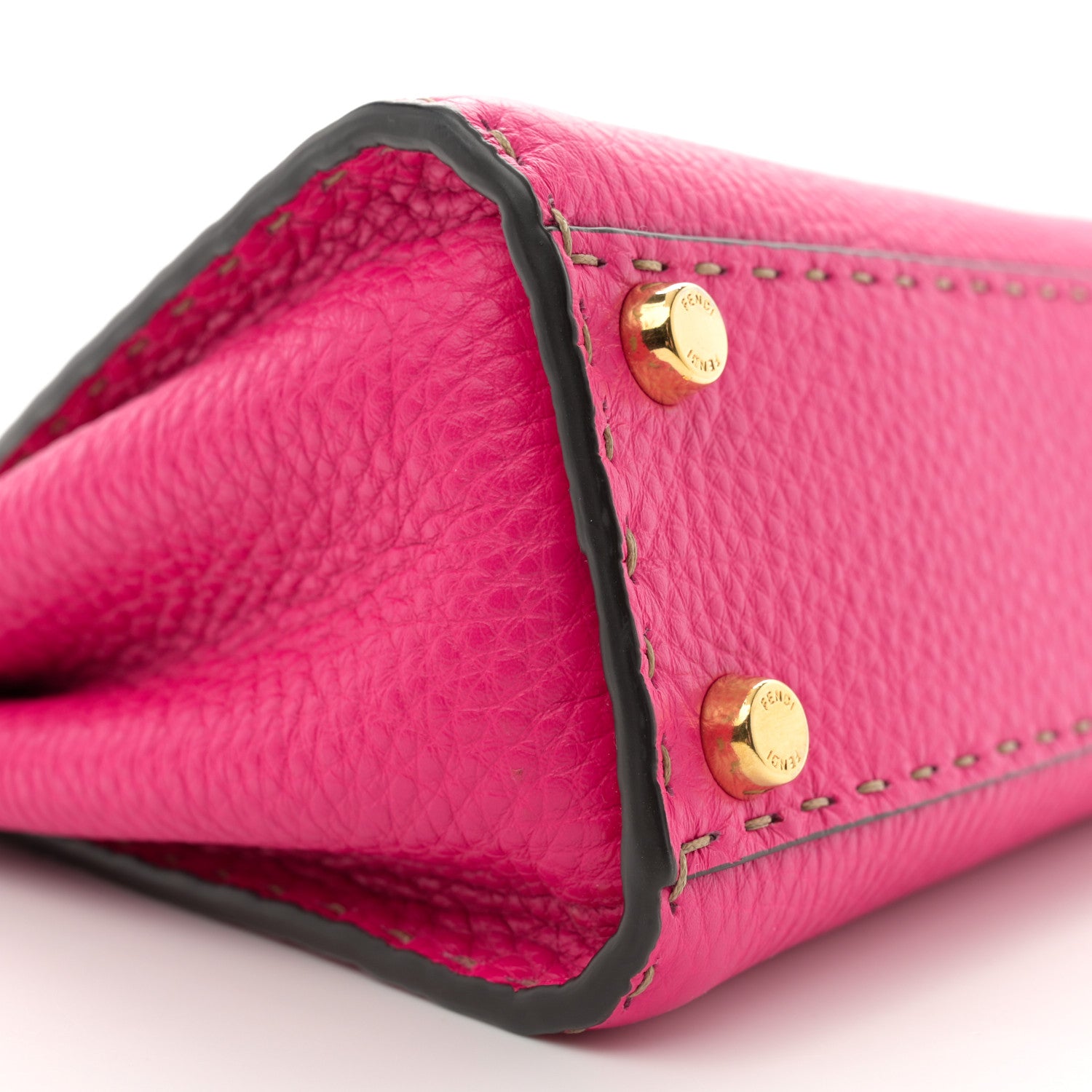 Fendi Cuoio Romano Selleria Mini Peekaboo Iconic Satchel Fuxia 9 of 12
