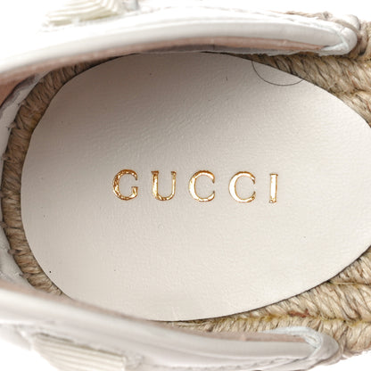 Gucci Nappa Matelasse GG Marmont Ankle Wrap Platform 35/120mm Espadrille Wedges 38.5 Great White 7 of 9