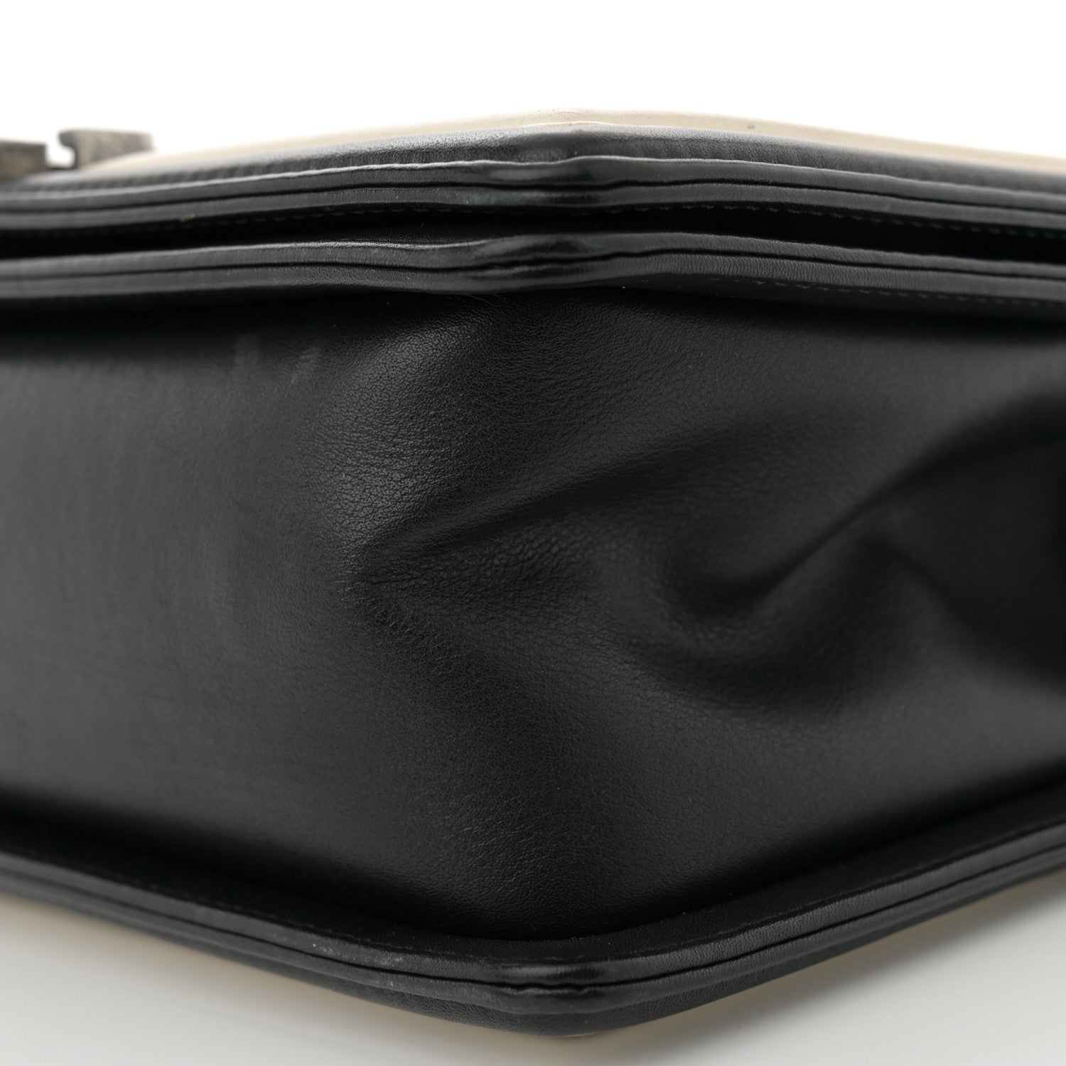 Chanel Calfskin Pleated Medium Boy In Rome Flap Black White 10 of 12