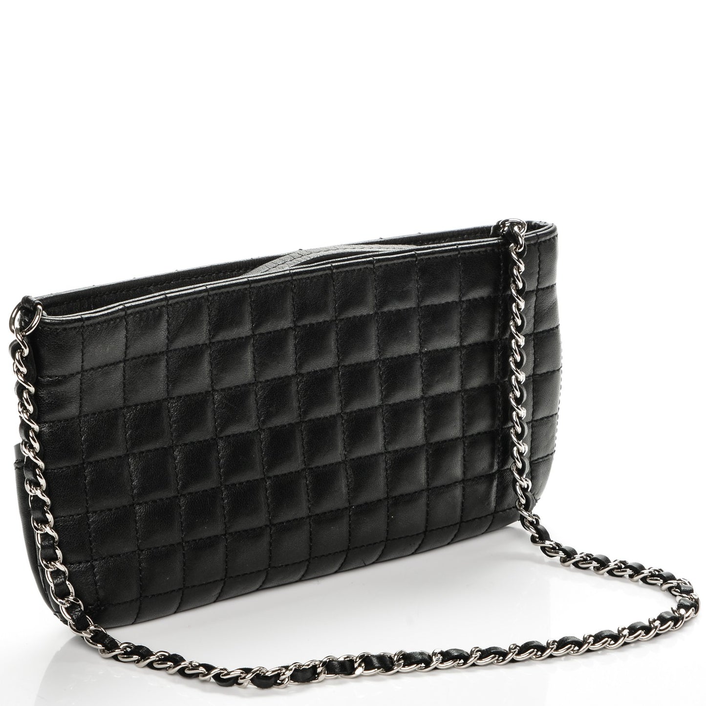 Lambskin Camellia N°5 Clutch Bag Black