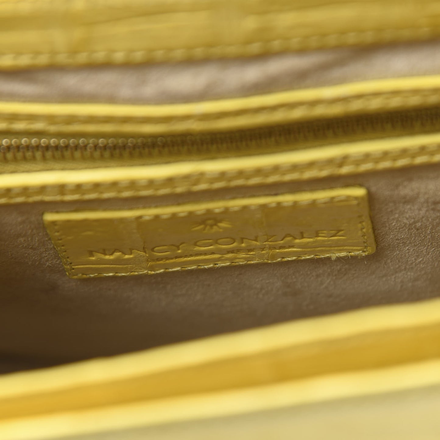 Crocodile Round Flap Top Crossbody Yellow