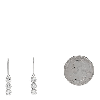 Parker & West by FASHIONPHILE Platinum Diamond 1.50ct Round Cut Drop Earrings 2 of 4