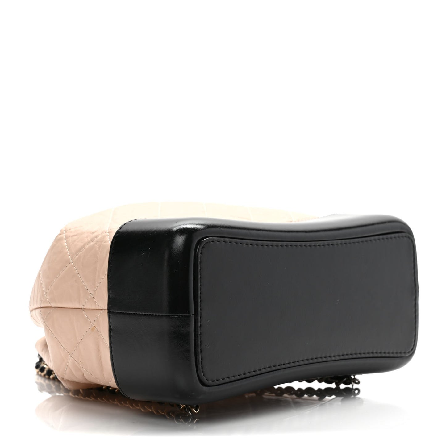 Aged Calfskin Quilted Small Gabrielle Backpack Beige Black
