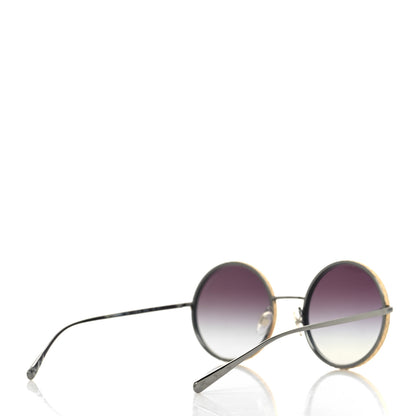 Chanel Metal Raffia Braided Round Sunglasses 4250 Ruthenium 4 of 8