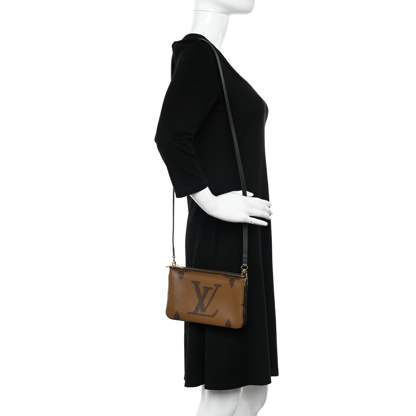 Reverse Monogram Giant Double Zip Pochette