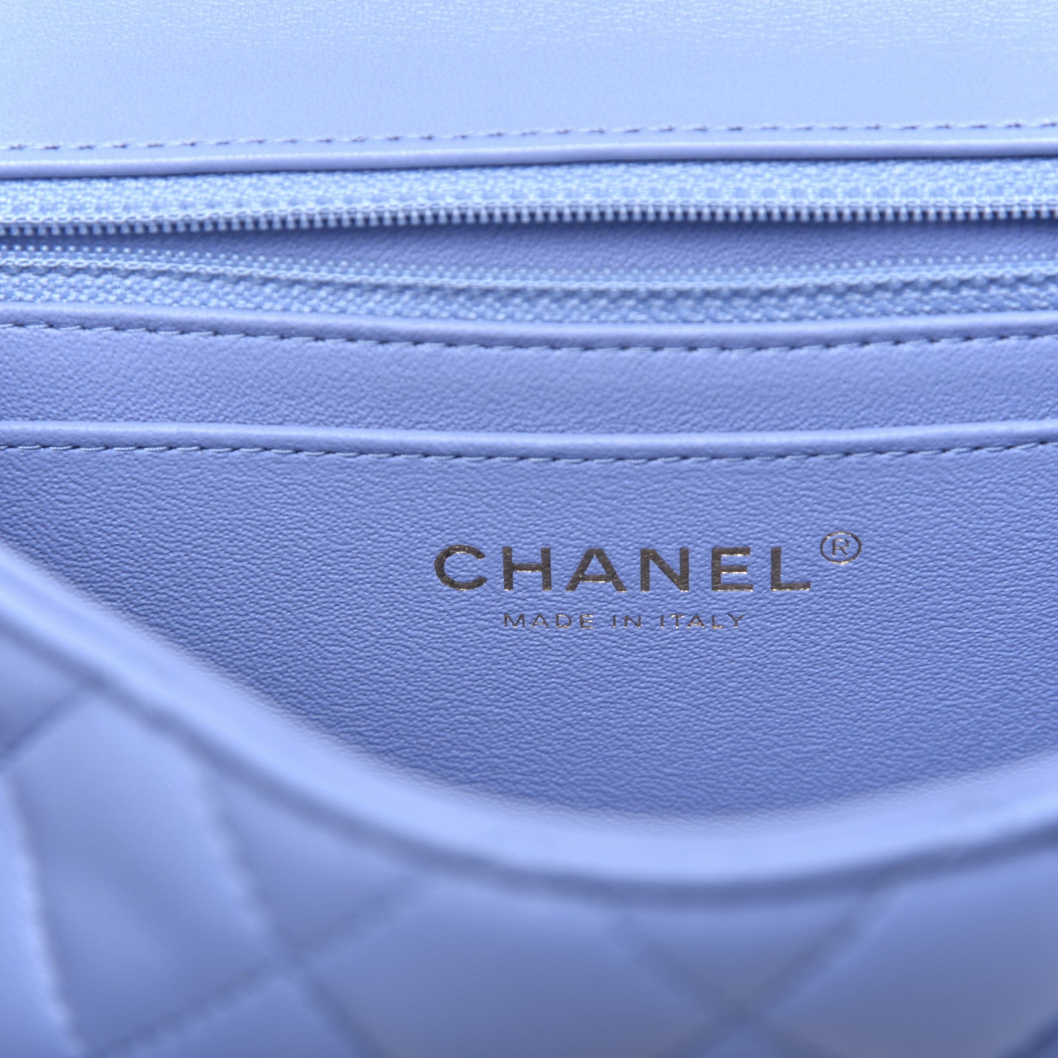 Chanel Lambskin Quilted Mini Rectangular Flap Light Blue 8 of 13