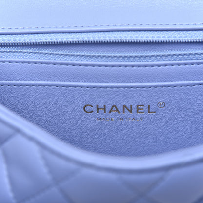 Chanel Lambskin Quilted Mini Rectangular Flap Light Blue 8 of 13