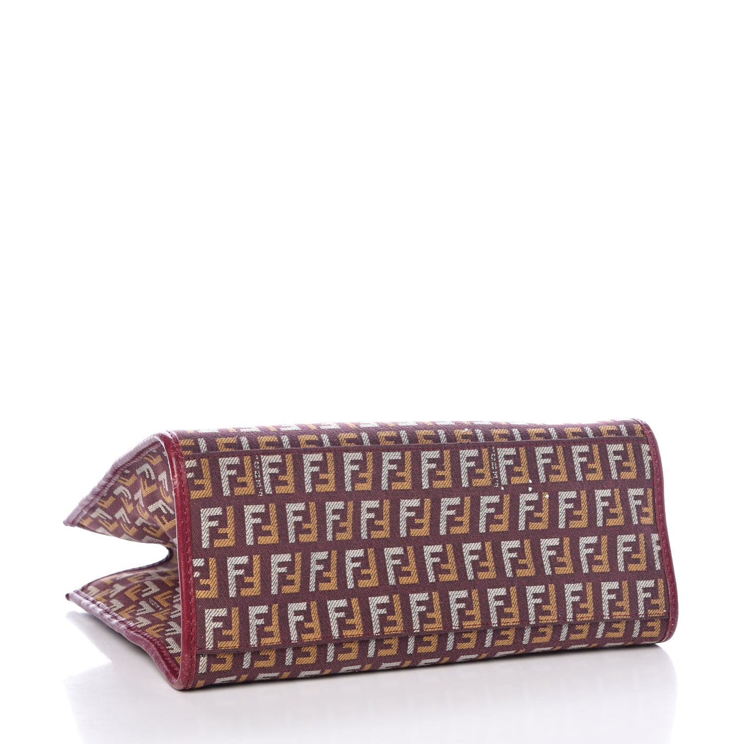 Fendi Zucchino Vitello Shopping Tote Amarena Ocra 4 of 7