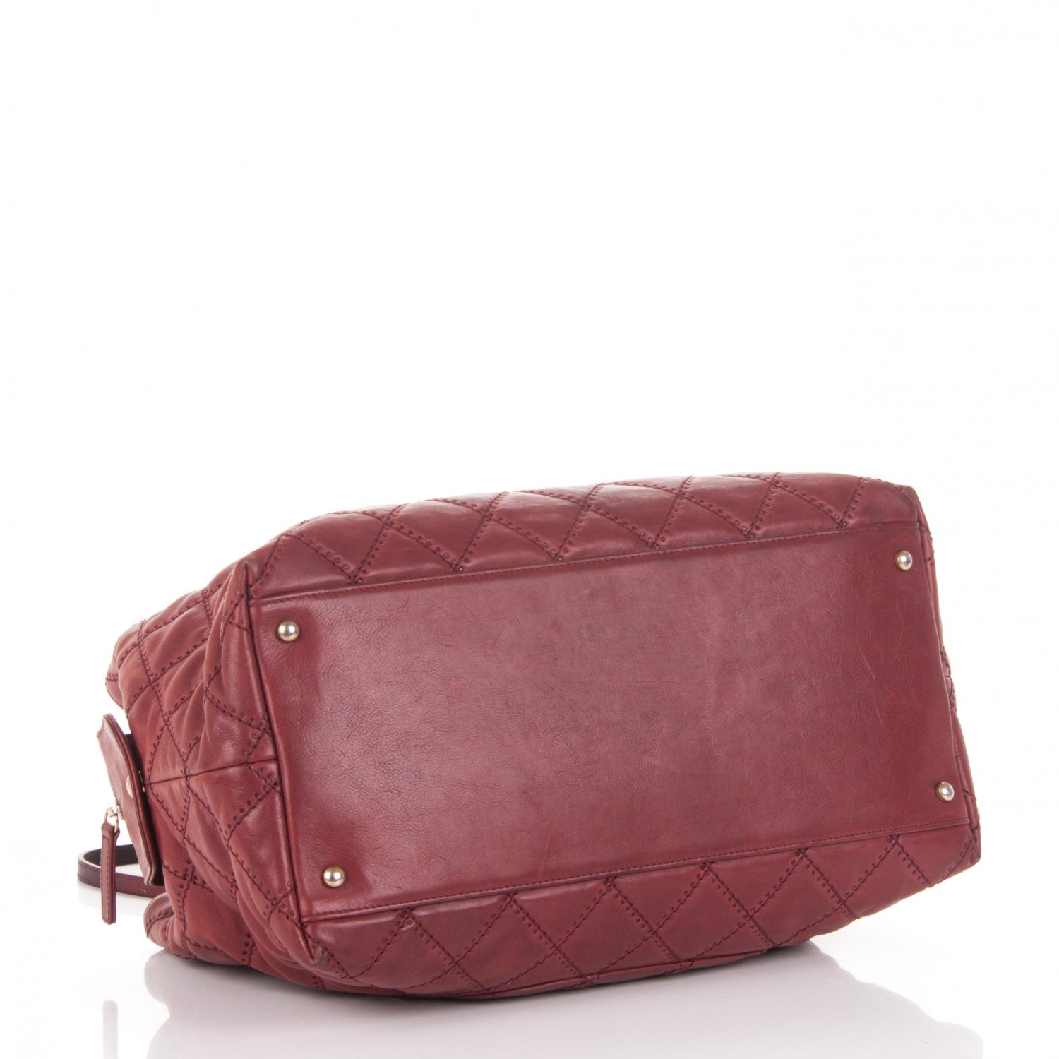 Chanel Calfskin Quilted Medium Retro Chain Tote Red 4 of 9