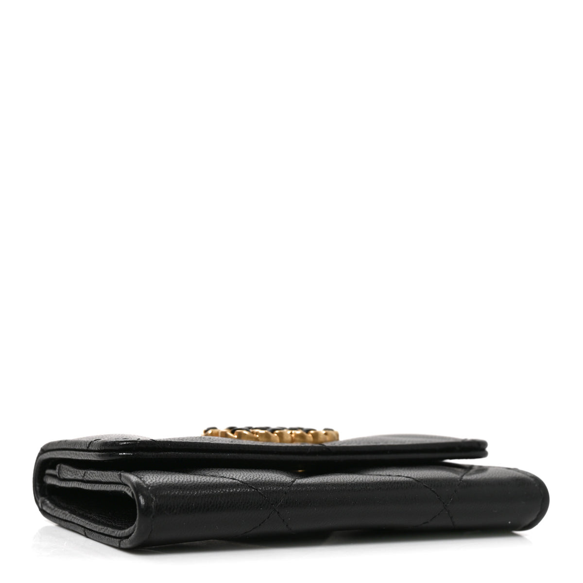 Chanel Lambskin Quilted Chanel 19 Flap Card Holder Black 4 of 8