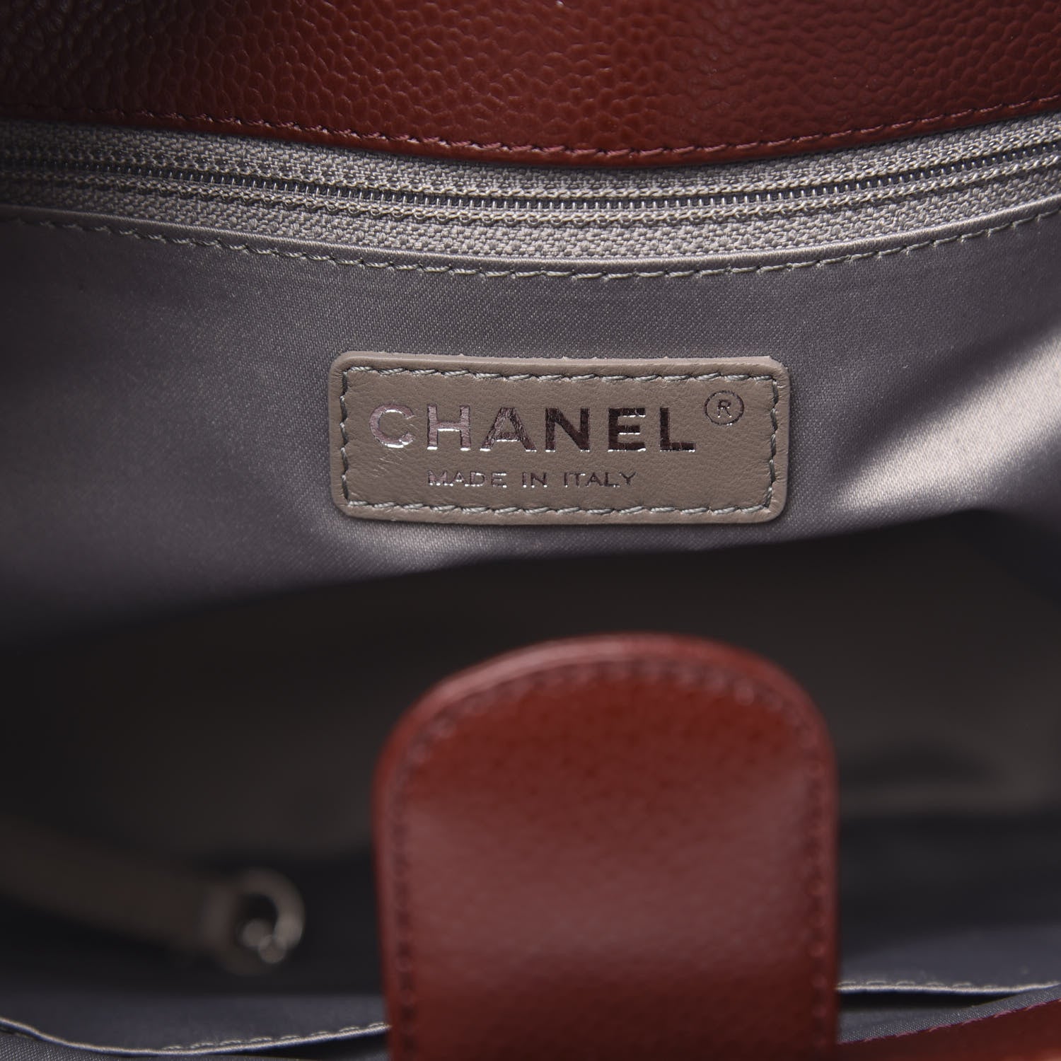 Chanel Caviar Quilted Petit Shopping Tote PST Burgundy 6 of 11