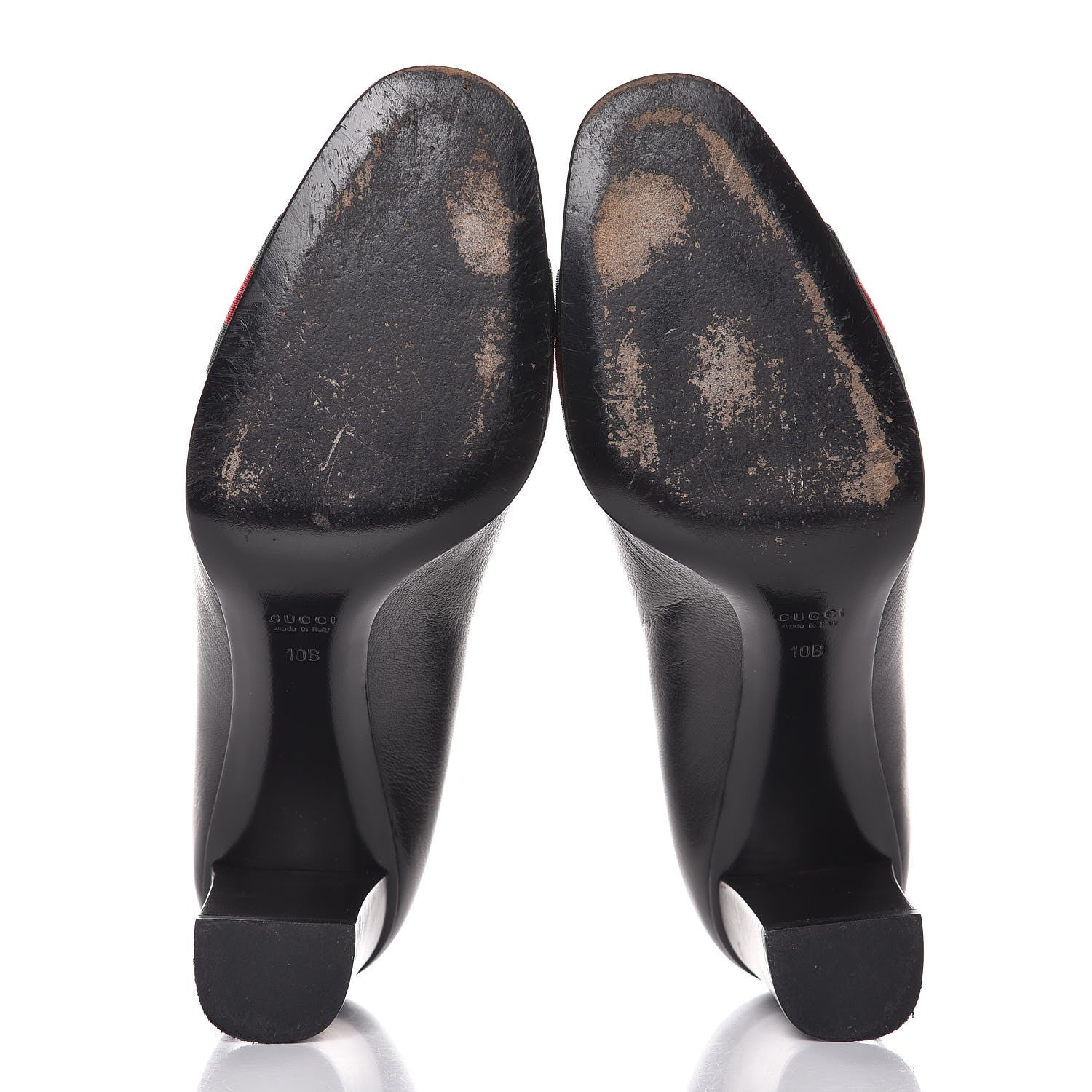 Gucci Calfskin Interlocking GG Web Mid Heel Pumps 10 Black 8 of 12