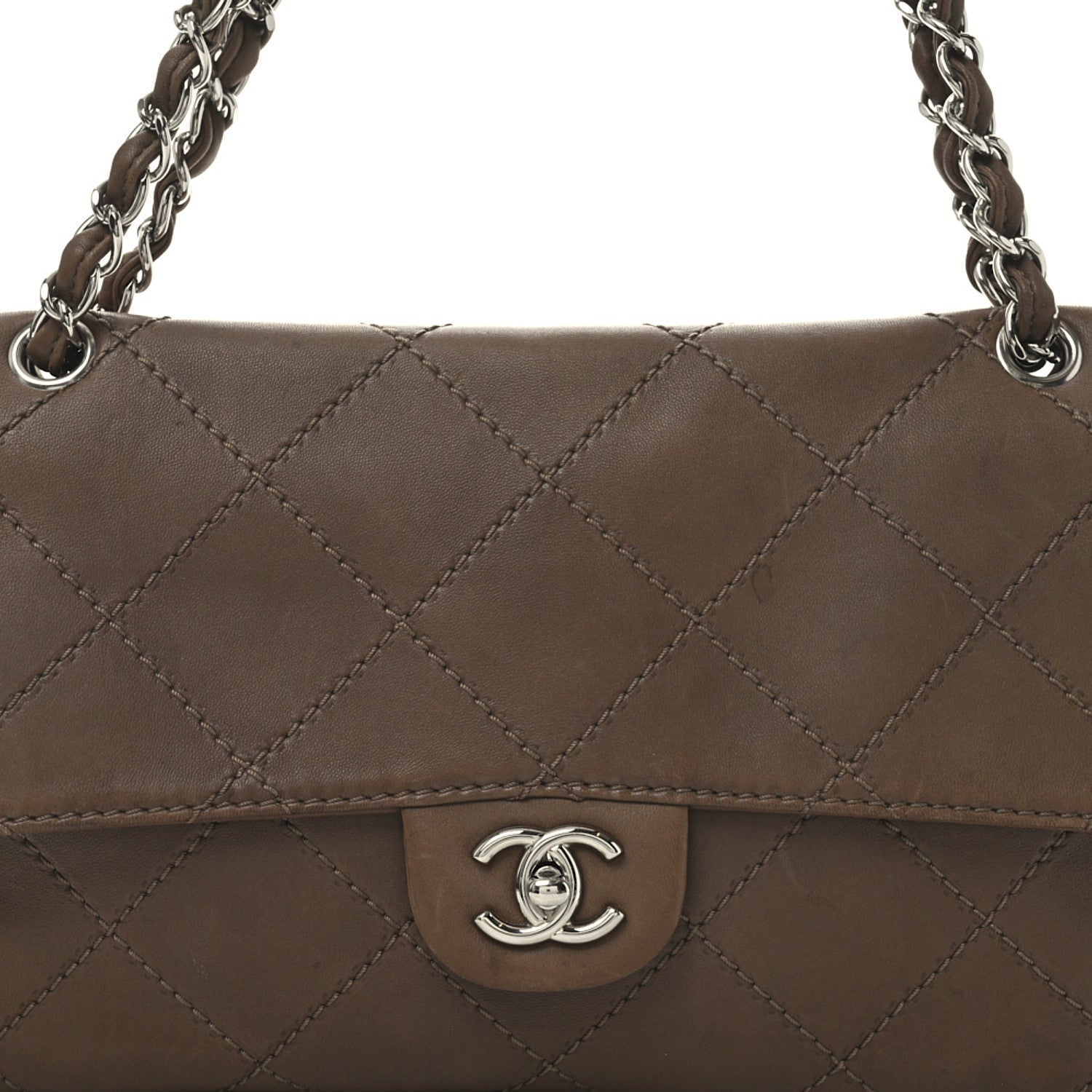 Chanel Lambskin Stitched Orient Express Flap Brown 8 of 10