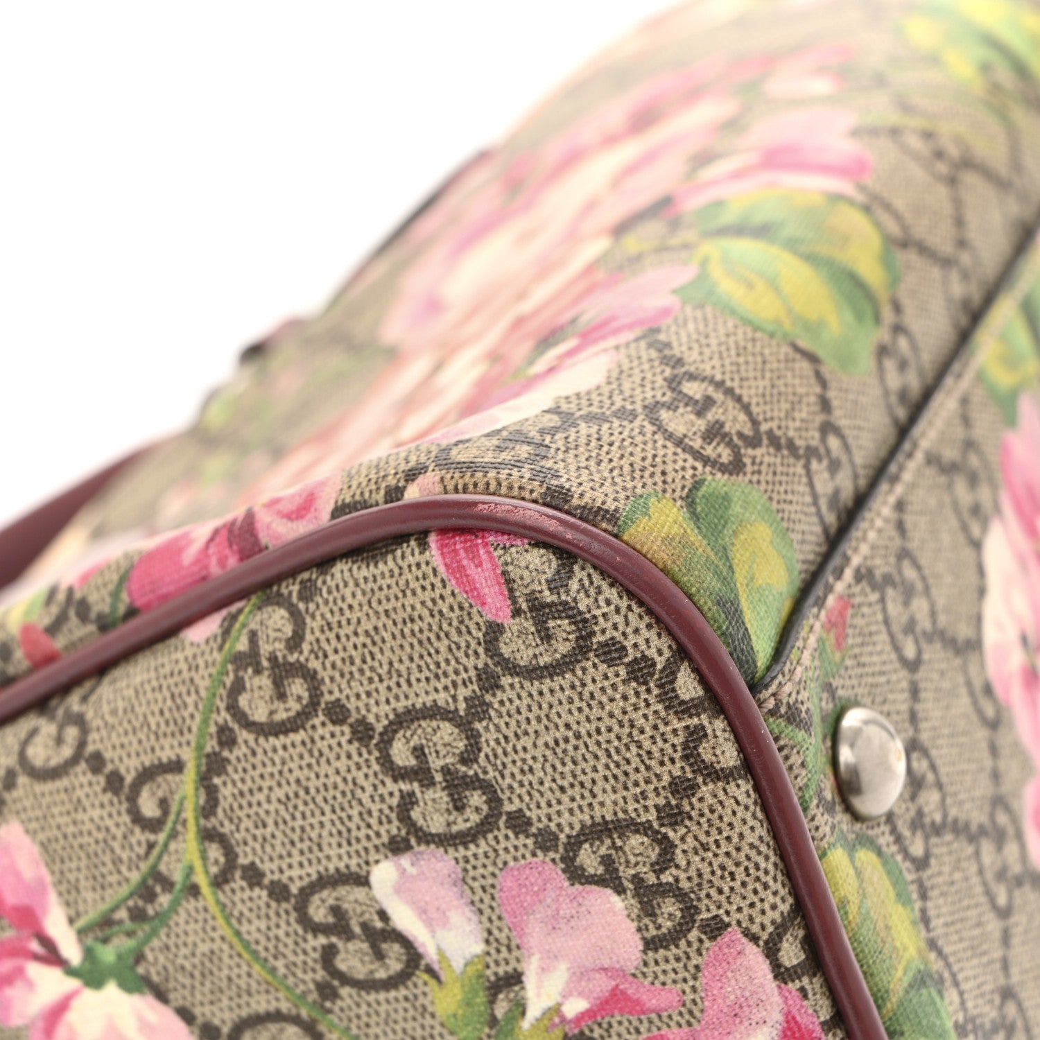 Gucci GG Supreme Monogram Blooms Small Boston Beige Multicolor Dry Rose 13 of 13